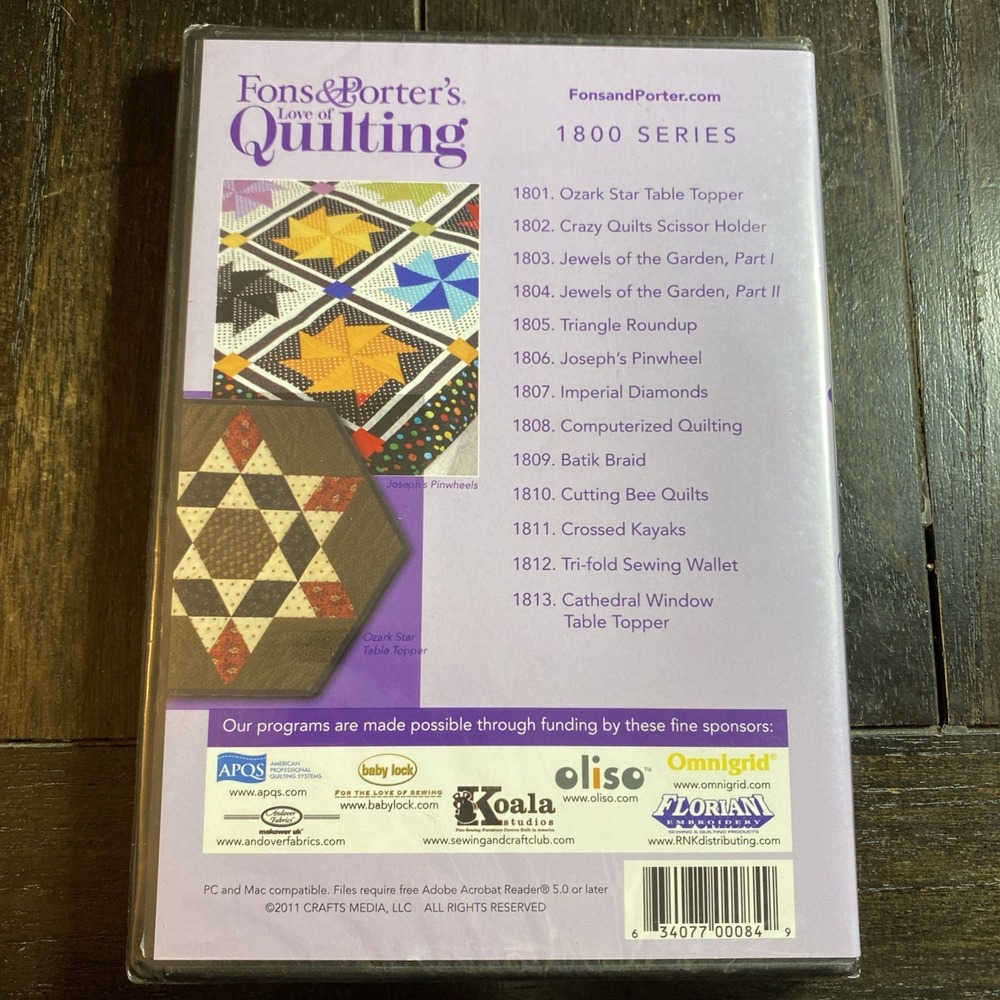 Fons & Porter's Love of Quilting - Complete 1800 Series (DVD, 2 Disc Set, 2011) - Picture 2 of 7